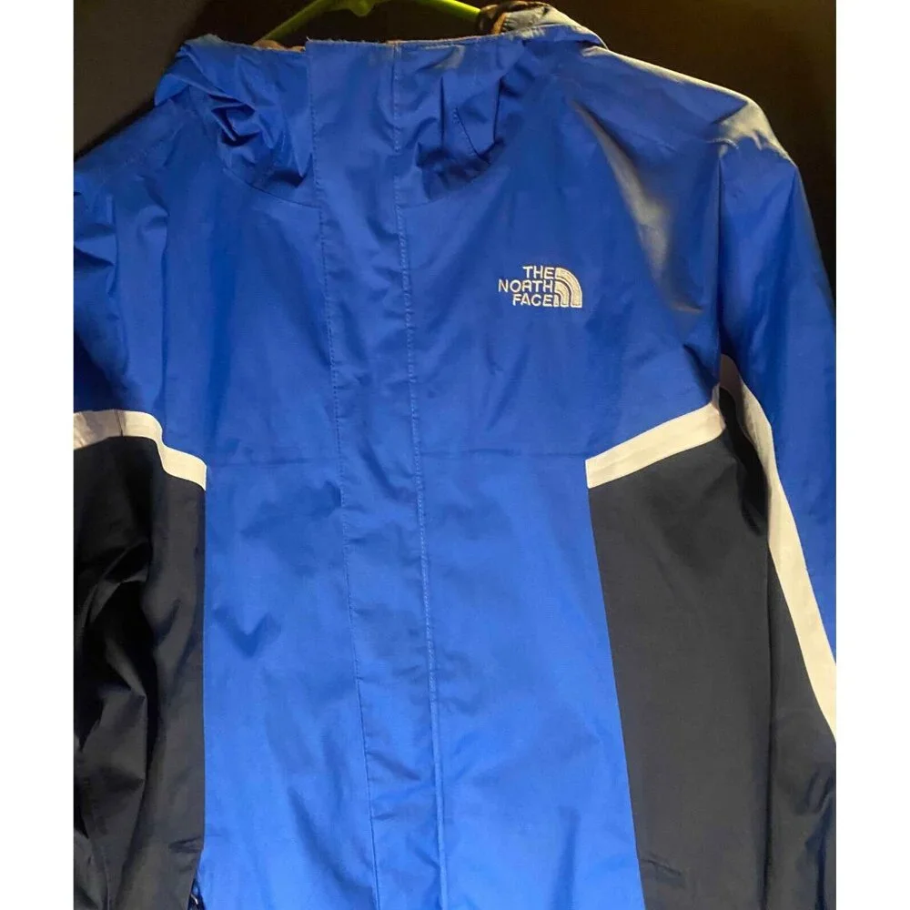 North Face Boys XL (18/20) Blue Interchange Windbreaker Full Zip Jacket Hoodie